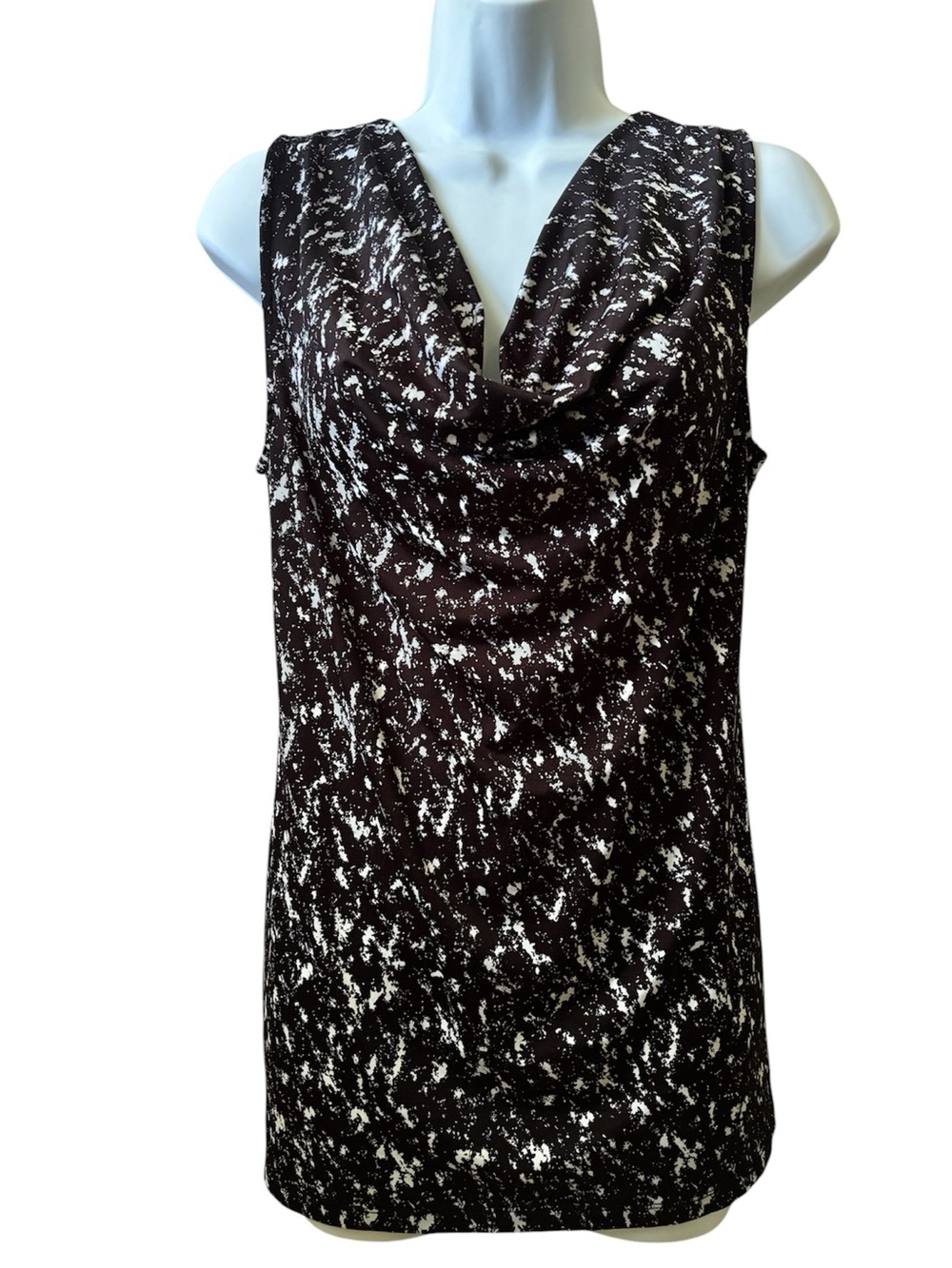 89th & Madison Sleeveless Droop Neck Printed Top